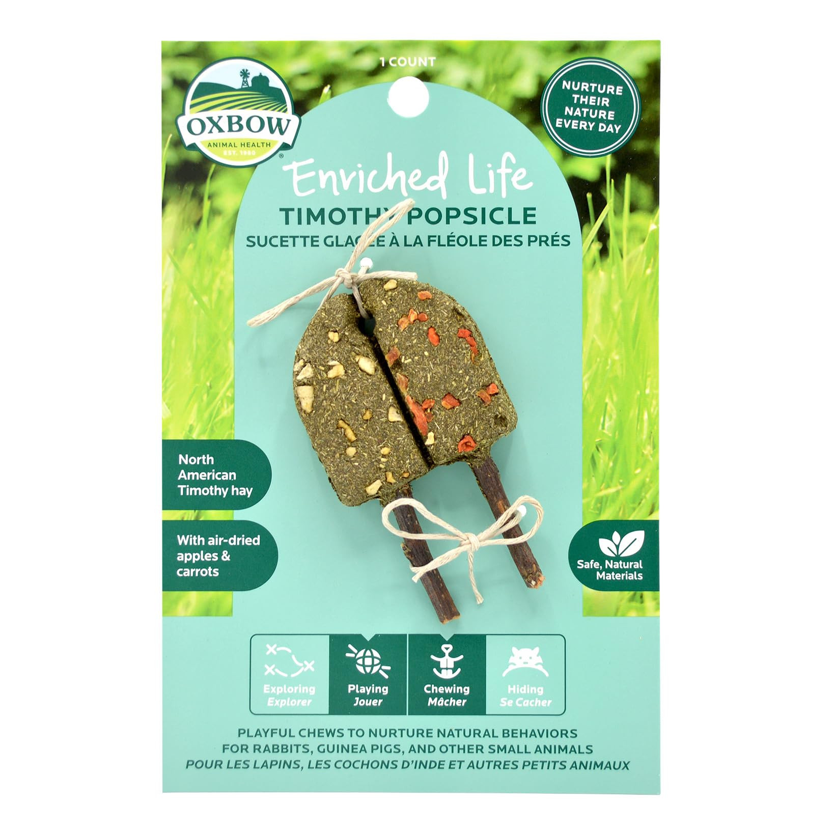 Oxbow Enriched Life Timothy Popsicle, Rabbit Toys, Guinea Pig Toys, Enrichment for Bunny, Guinea ... | Amazon (US)