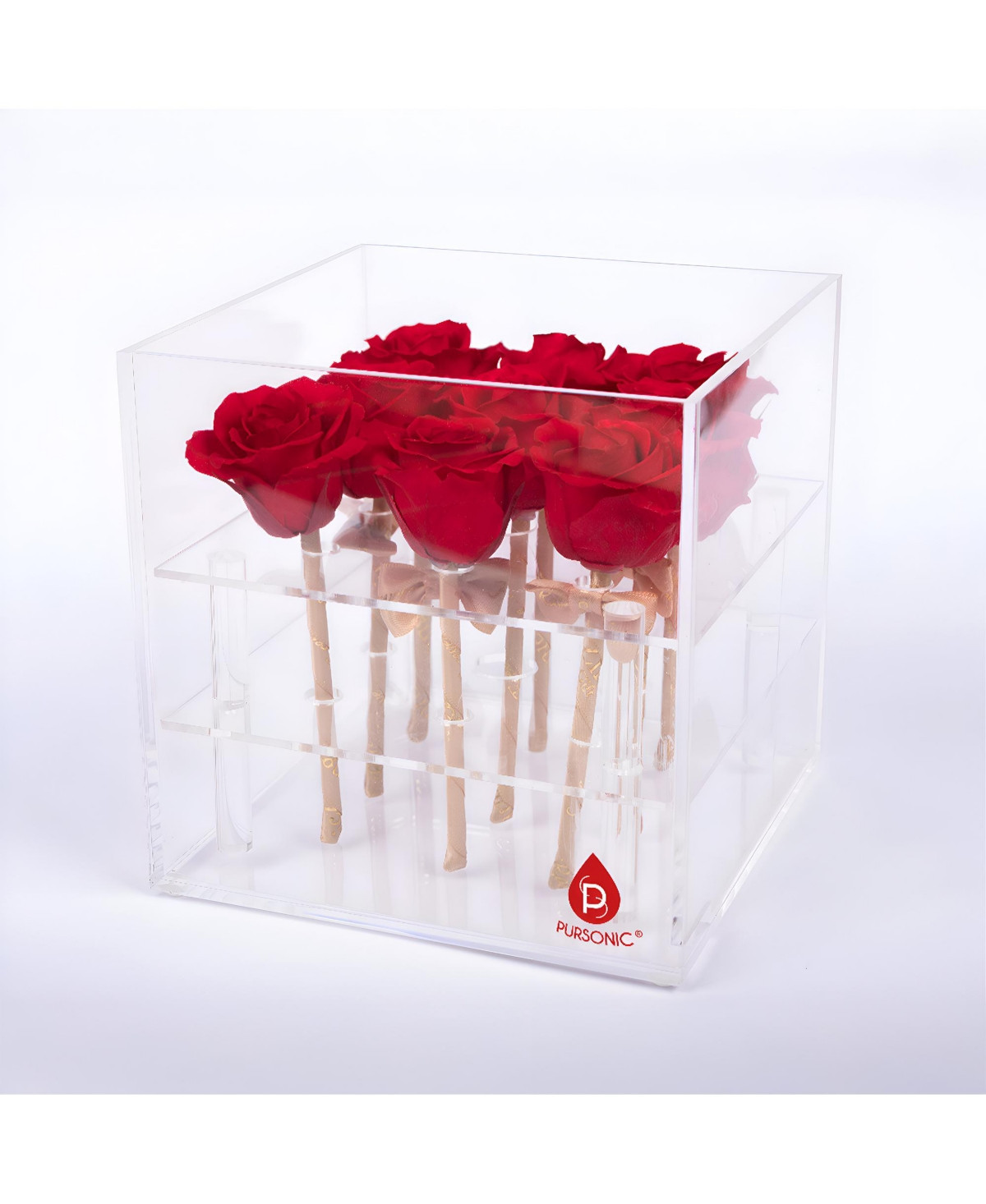 9 Preserved Roses in Acrylic Box: 100% Real Natural Roses That Last Over 1 Year - Red | Macy's