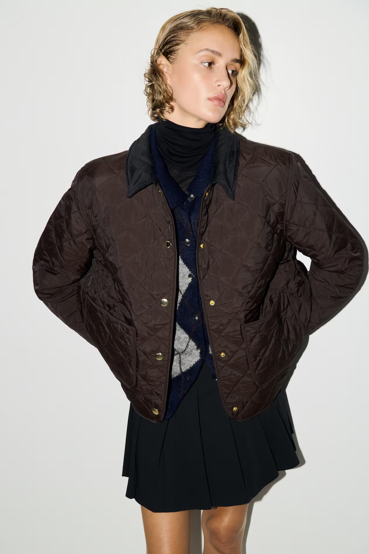 Quilted Jacket with Corduroy Collar | H&M (US + CA)