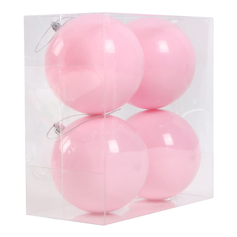 4-Count Solid Pink Gloss Shatterproof Ornaments,3.93" | At Home