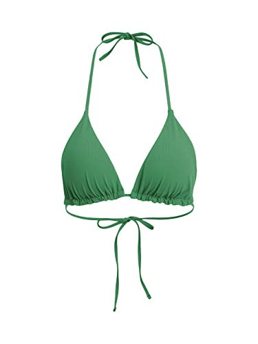 BERLOOK Women's Halter Reversible Bikini Top High Cut Tie Side Triangle String Bikini Green | Amazon (US)