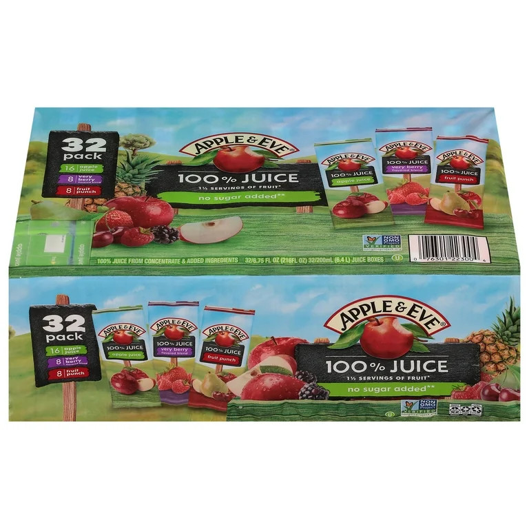 Apple & Eve 100% Juice Drink, Variety Pack, 6.75 Fl Oz, 32 Count | Walmart (US)