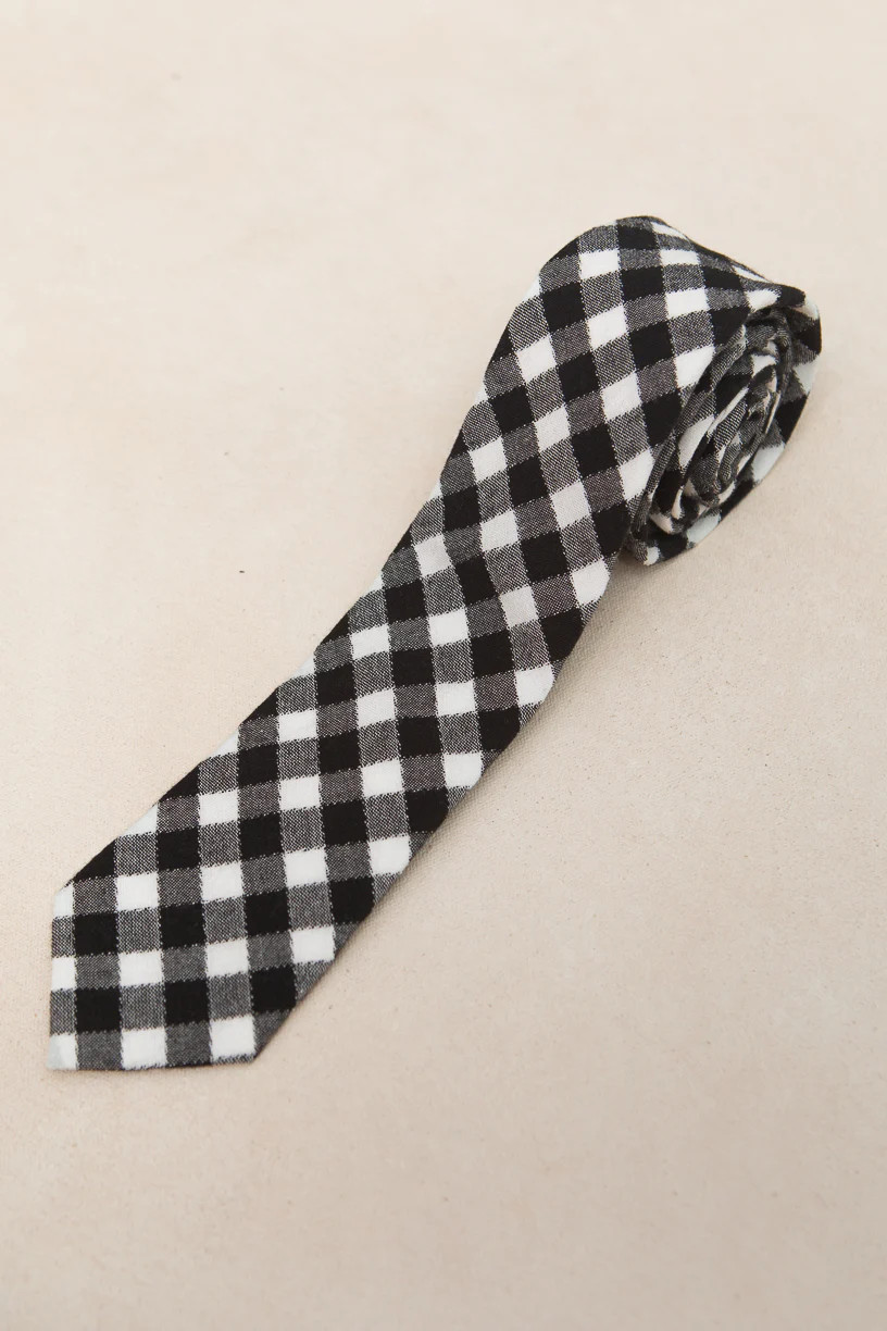 Mens Max Tie in Cupcake Black Gingham | Ivy City Co