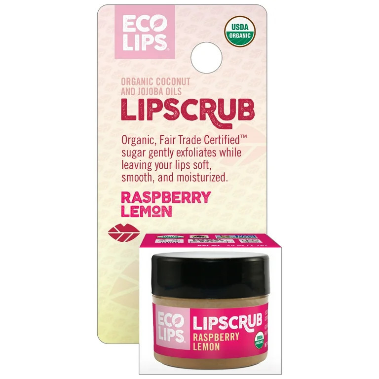 Eco Lips Organic Raspberry Lemon Sugar Lip Scrub 0.25 oz. | Walmart (US)