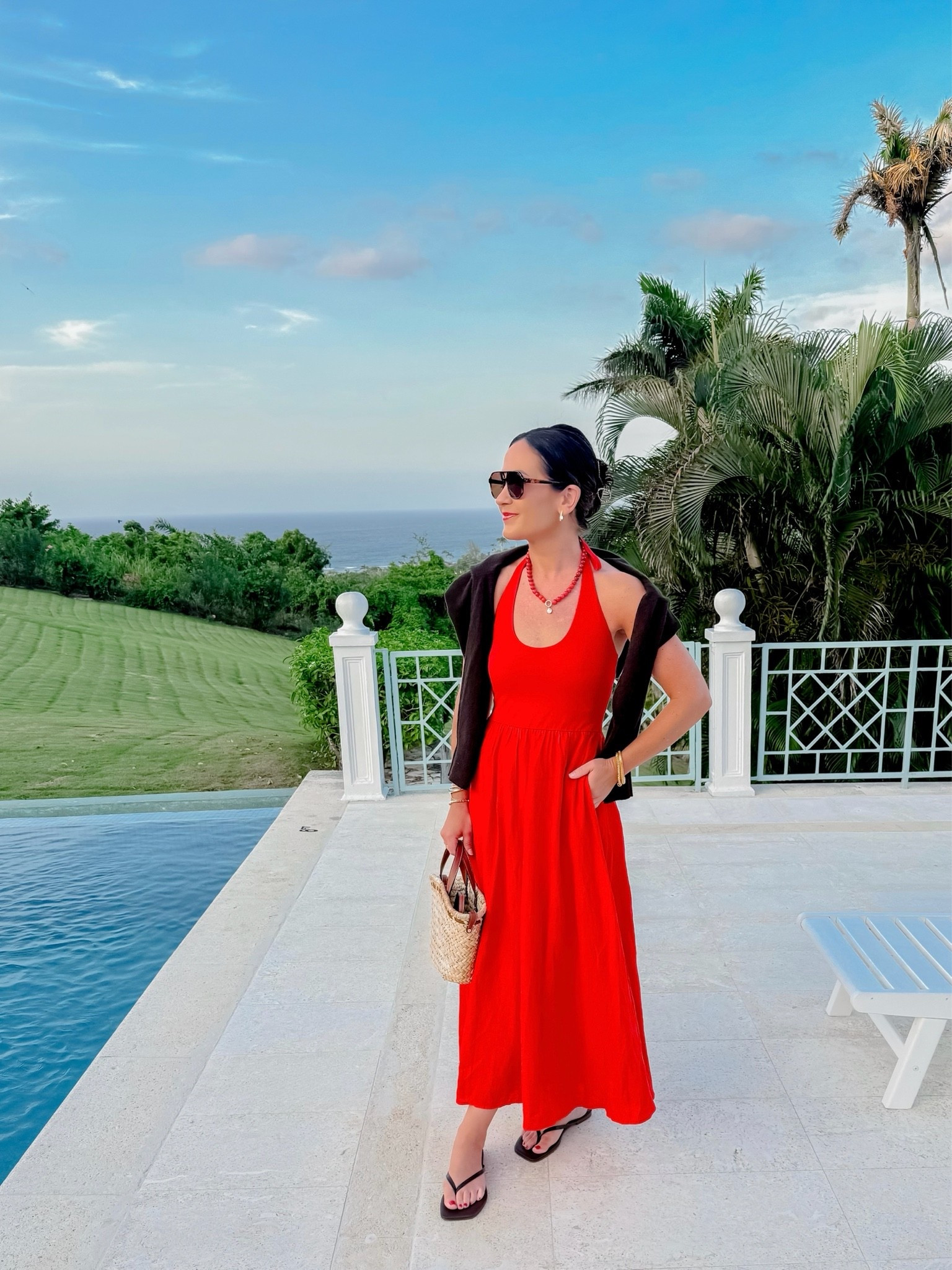 Beach vacation look - dress from jcrew on sale now - wearing xs - summer dresses - style over 40 - vacation outfits - red maxi dress

#LTKootd #LTKOver40 #LTKTravel