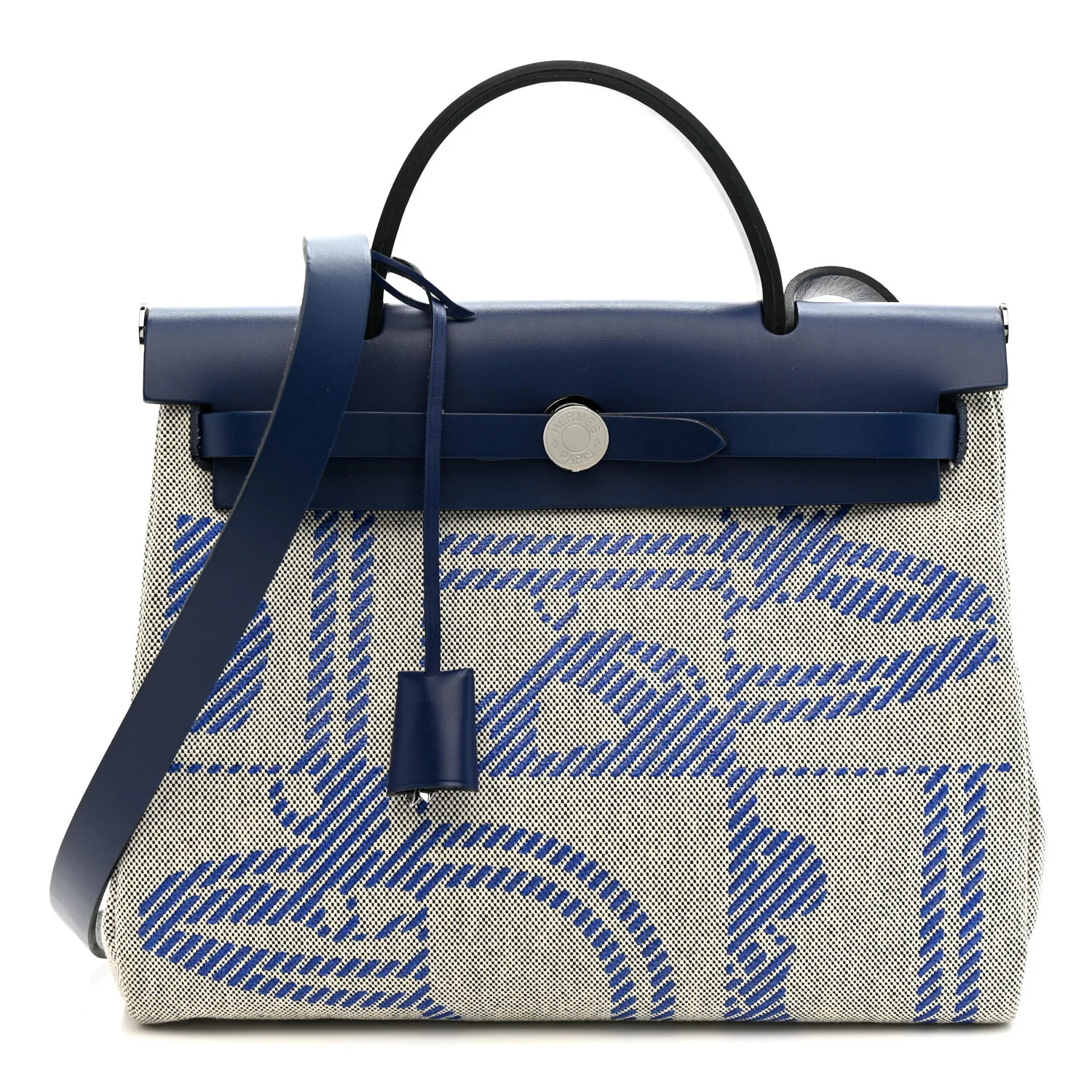 Vache Hunter Toile H Brides de Gala Herbag Zip Retourne 31 PM Bleu De France Ecru Bleu Saphir | FASHIONPHILE (US)