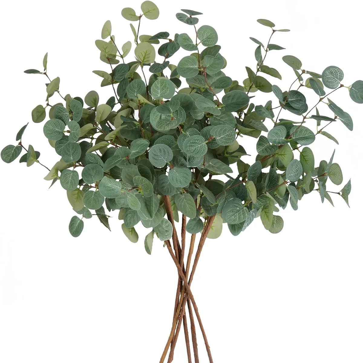 3 Pack Artificial Eucalyptus Stems, 22.83" Realistic UV Resistant Faux Greenery Stems for Indoor ... | Wayfair North America