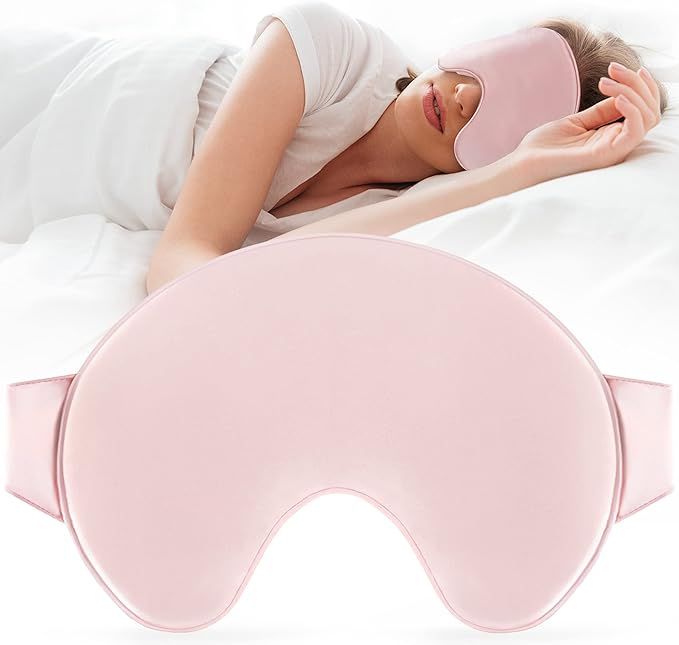 FRESHME Sleep Mask - 100% Silk Eye Mask for Sleeping Women Girls Men Cute Soft Eye Shade Cover Bl... | Amazon (US)