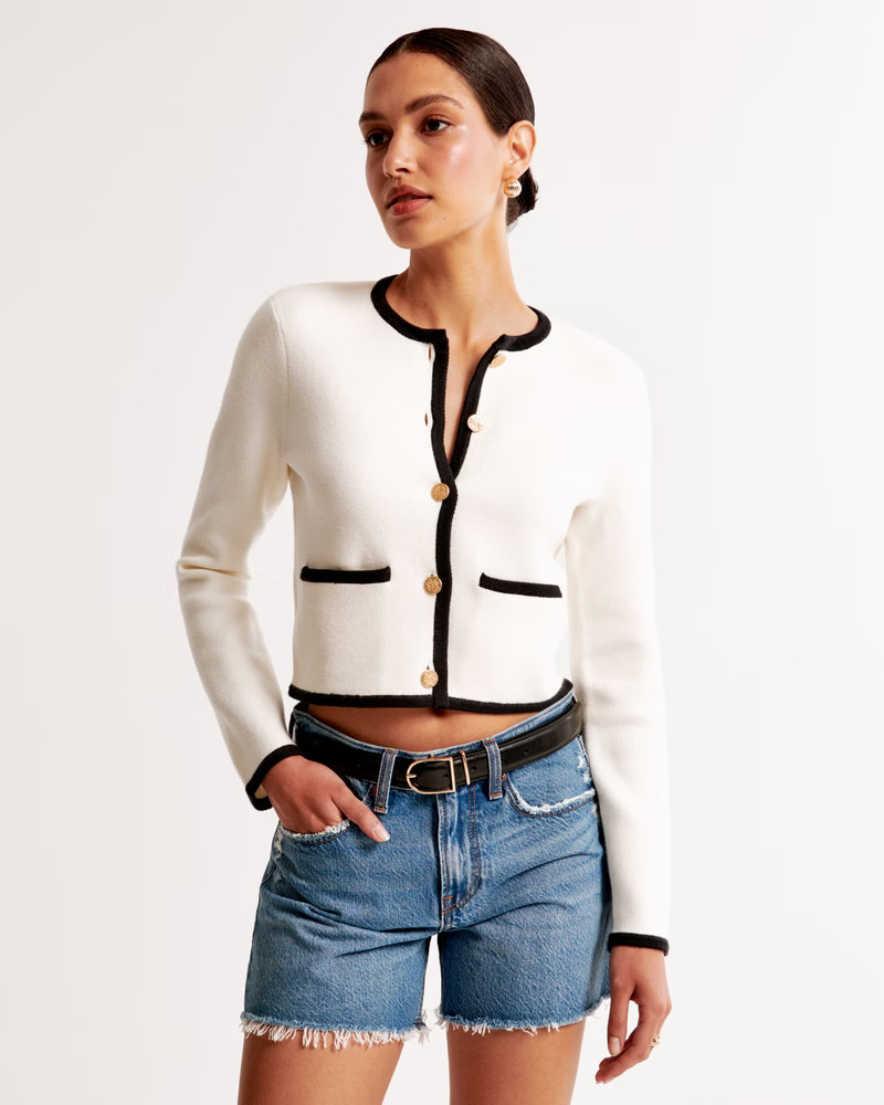 Women's LuxeLoft Crew Sweater Jacket | Women's Tops | Abercrombie.com | Abercrombie & Fitch (US)
