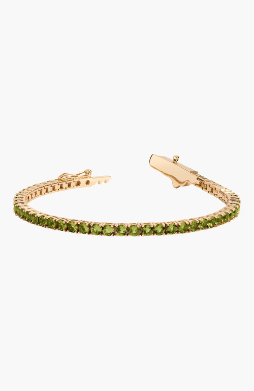 Aurate New York Lab Grown Green Peridot Tennis Bracelet in Yellow Gold Vermeil at Nordstrom, Size 7 | Nordstrom