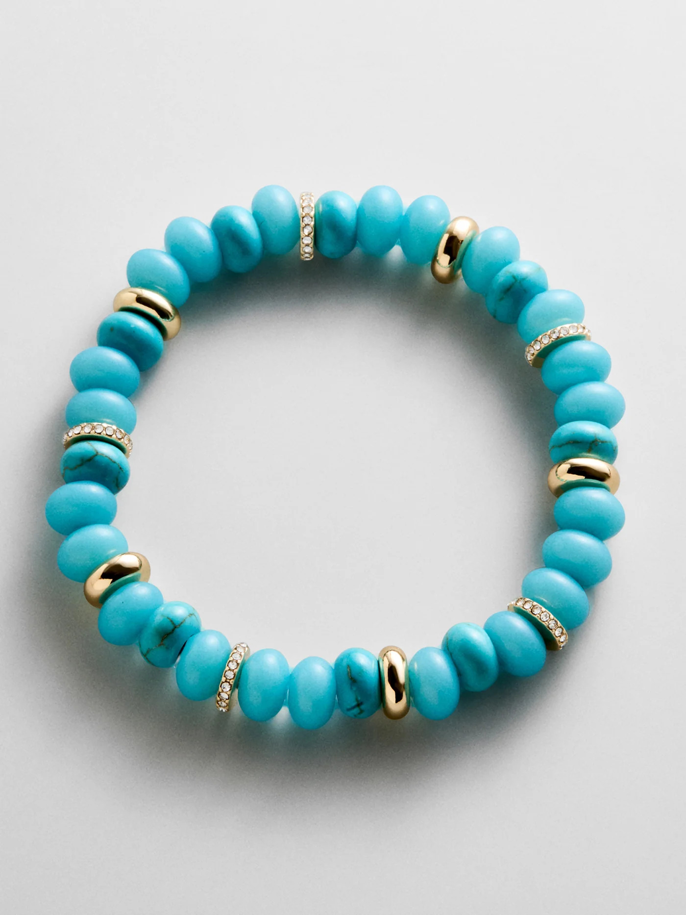 Kelly Semi-Precious Beaded Bracelet - Turquoise | BaubleBar