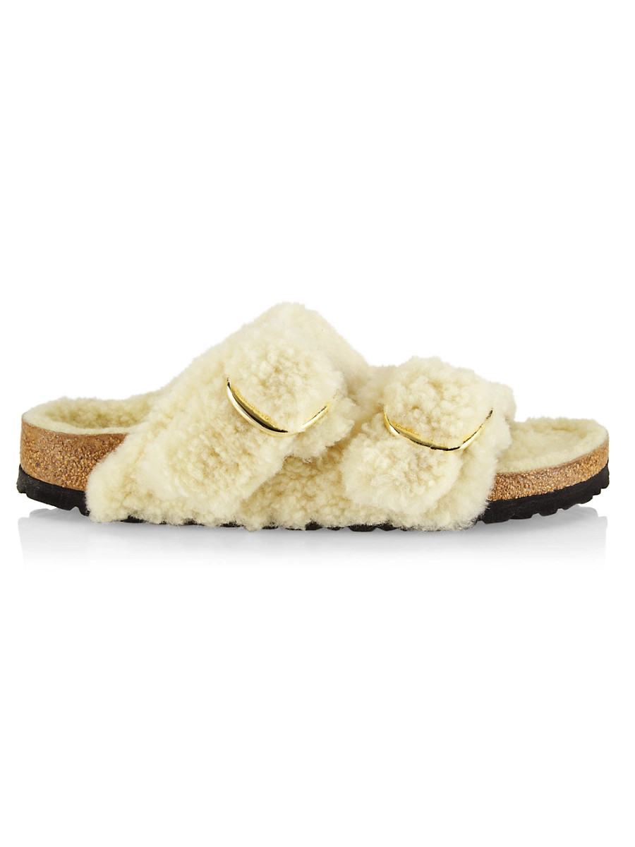 Women's Arizona Buckled Teddy Sandals - Eggshell - Size 9 | Saks Fifth Avenue