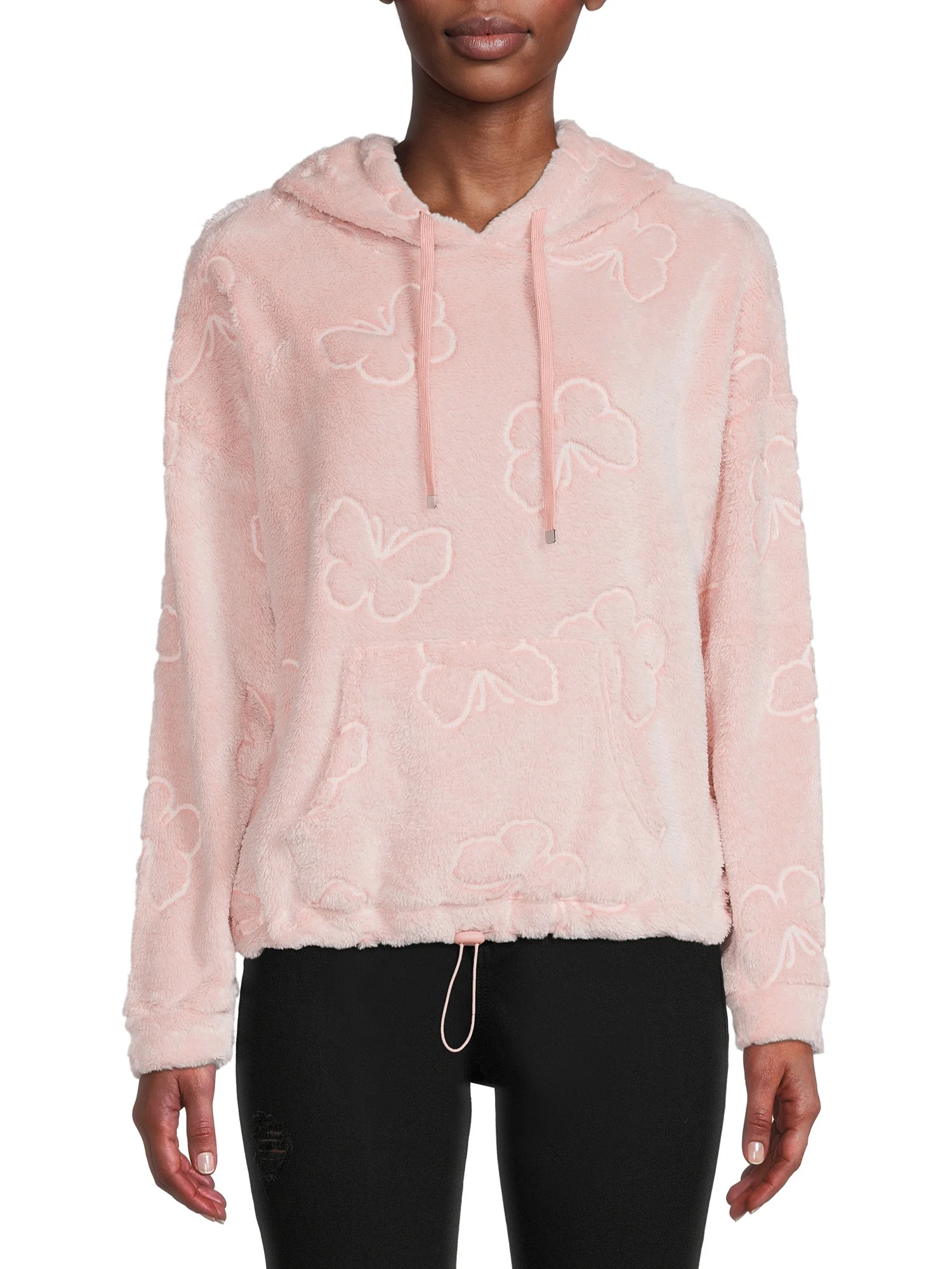 No Boundaries Juniors Conversational Plush Pullover Hoodie | Walmart (US)