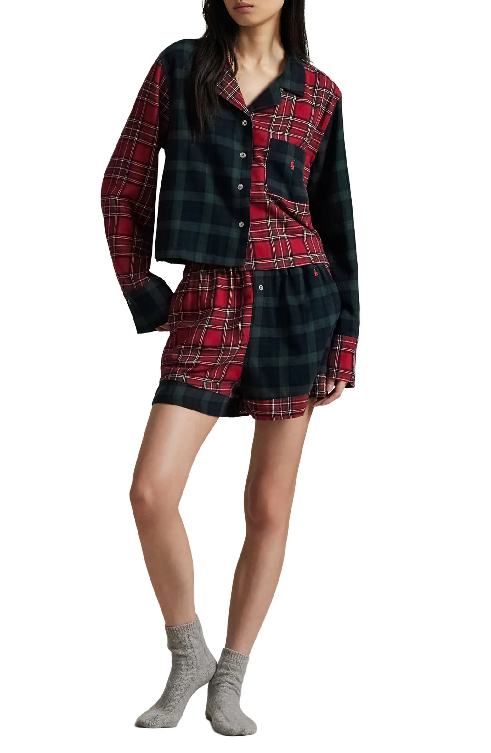 Polo Ralph Lauren Plaid Cotton Short Pajamas | Nordstrom | Nordstrom