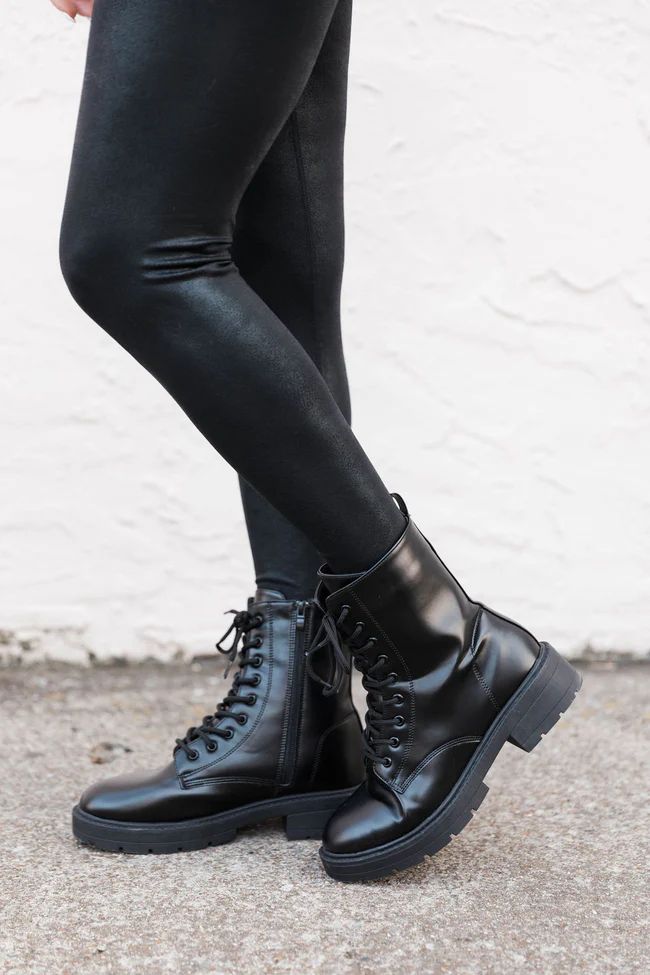 Kool Girl Black Kombat Boots - Krista X Pink Lily | Pink Lily