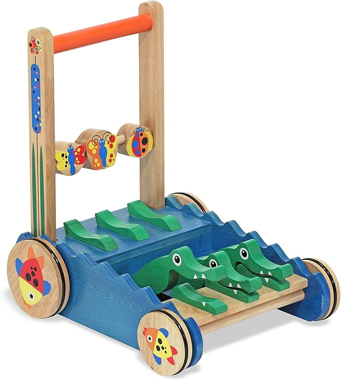 Melissa & Doug Deluxe Chomp and Clack Alligator Push Toy and Activity Walker - Wooden Baby Push W... | Amazon (US)