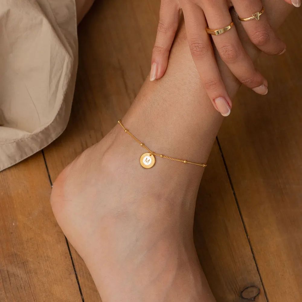 Mini Rayos Initial Bracelet / Anklet in Vermeil | MYKA