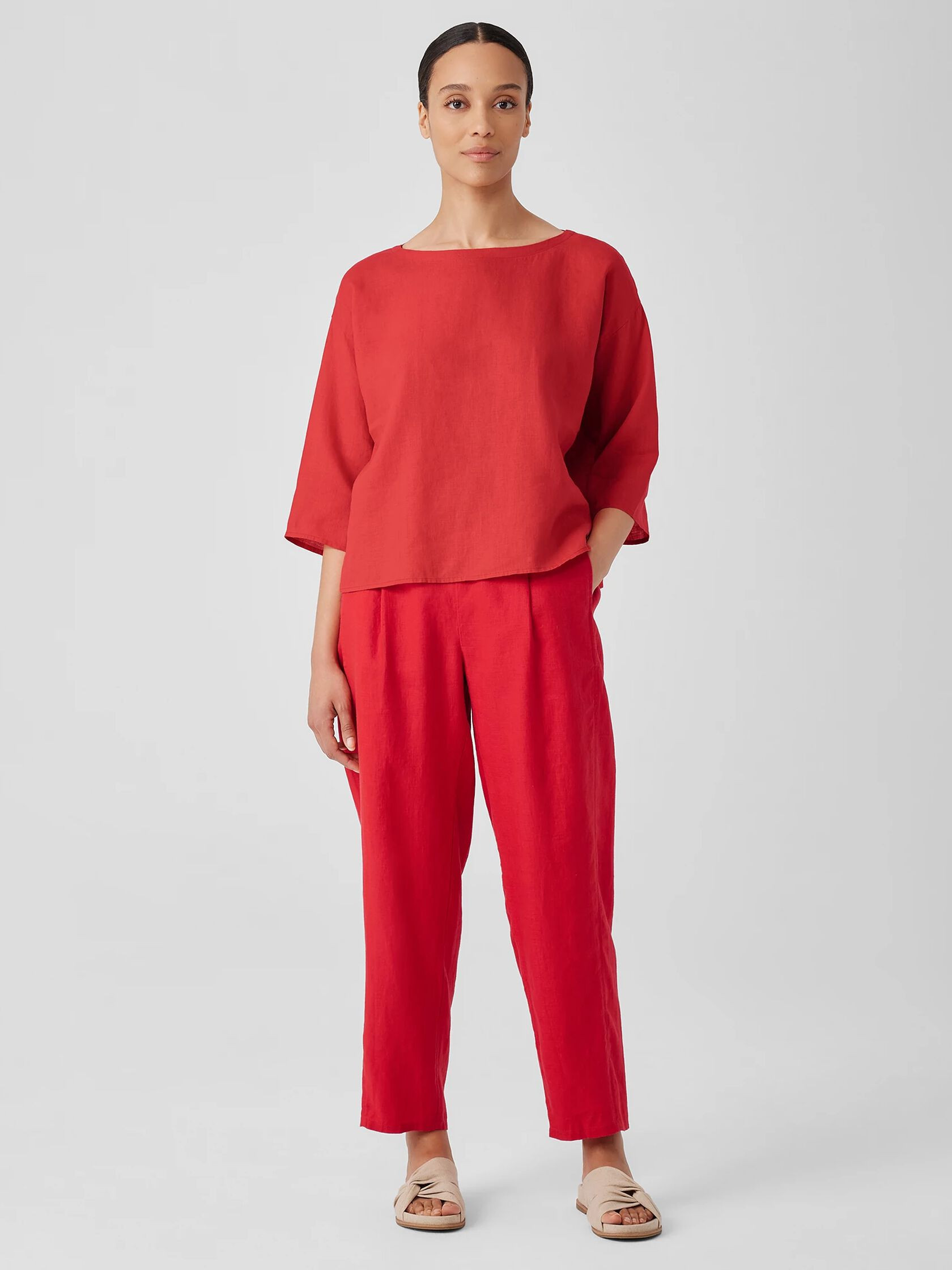 Organic Handkerchief Linen Box-Top | Eileen Fisher