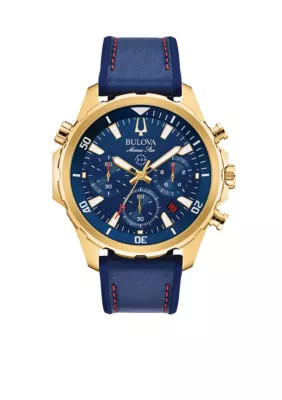 Bulova Men's Marine Star Watch, Blue | Belk