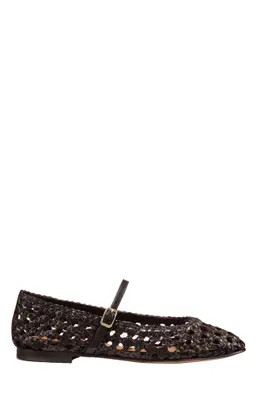 MARGAUX The Woven Demi Jane Flat in Saddle Leather at Nordstrom, Size 37.5 | Nordstrom