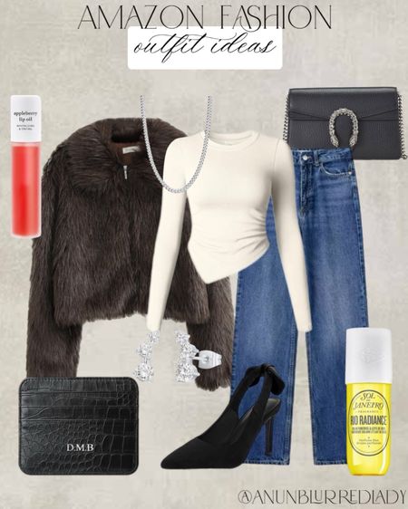 Amazon Winter outfit inspo! Trendy fur jacket with easy layers! #Founditonamazon #amazonfashion #inspire #womensstyle Amazon fashion outfit inspiration 

#LTKfindsunder100 #LTKSeasonal #LTKstyletip