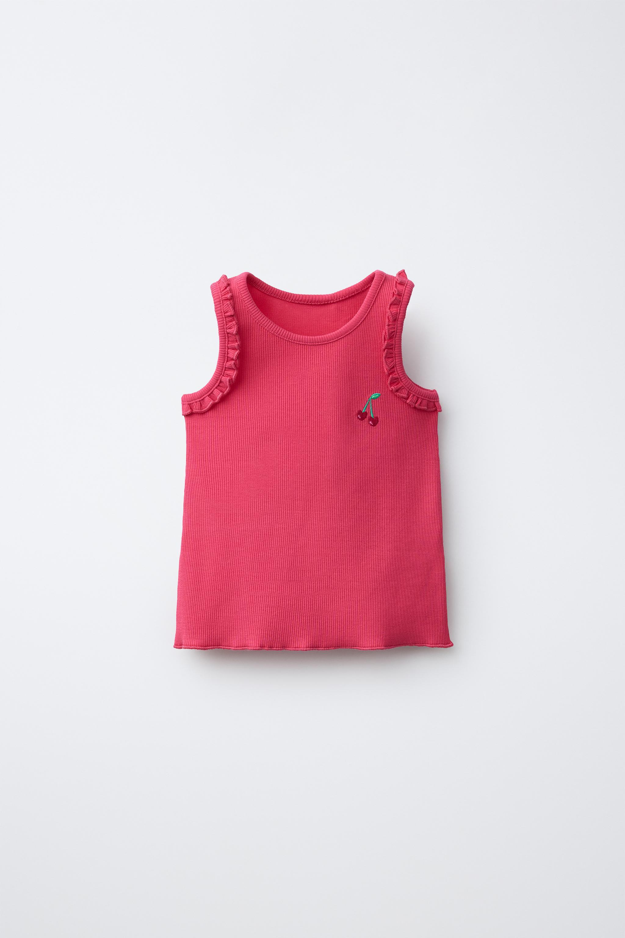 EMBROIDERED RIBBED SLEEVELESS TOP | Zara US