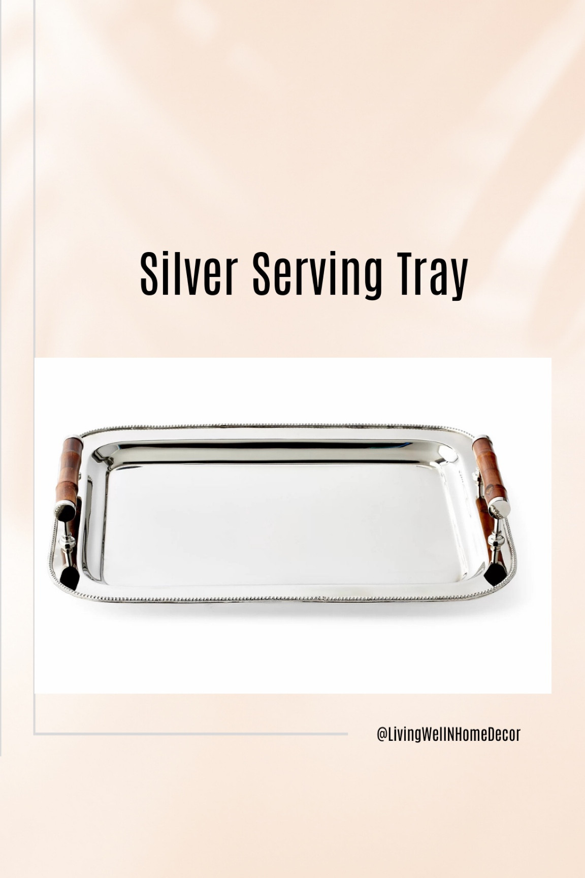 This beautiful nickel-finished stainless steel tray with lovely roped edging and bamboo handles makes a stylish way to serve drinks or appetizers to your guests. 
15”x11”
Found it on Wayfair! 
#silvertray #heirloom #hosting

#LTKHoliday #LTKHome #LTKParties
