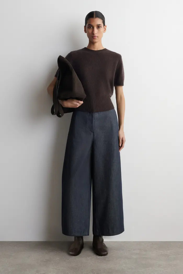 COS Raw Denim Cropped Barrel-Leg Pants | Nordstrom | Nordstrom