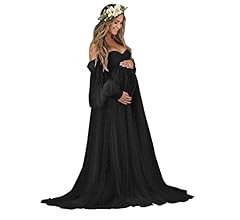 PRESEOSSA Women's Maternity Gown for Photoshoot Puffy Off The Shoulder Tulle Maternity Dress for ... | Amazon (US)