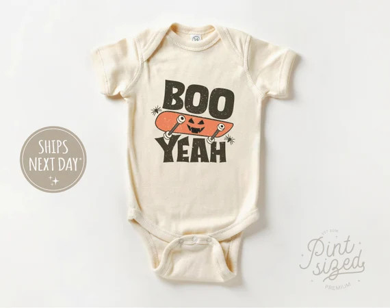 Boo Yeah Baby Onesie®  Retro Halloween Bodysuit  Funny - Etsy | Etsy (US)