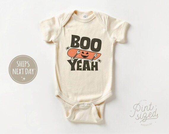 Boo Yeah Baby Onesie®  Retro Halloween Bodysuit  Funny - Etsy | Etsy (US)