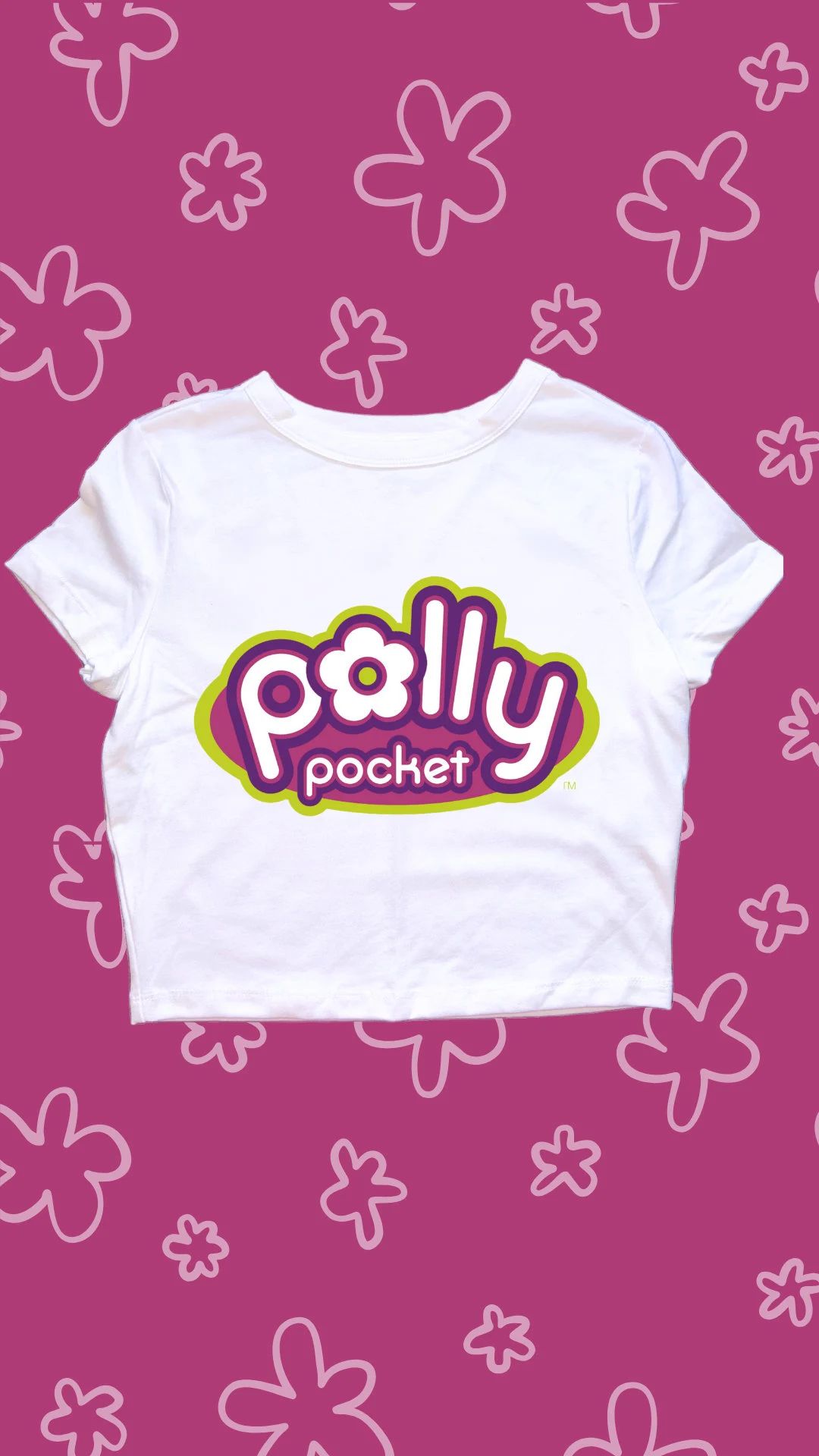 2000s Nostalgia Vintage Polly Pocket Logo Cropped Baby Tee - Etsy | Etsy (US)