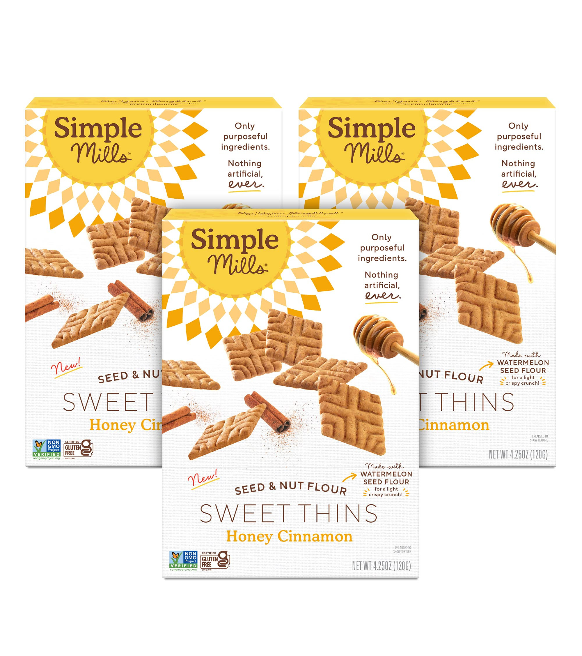 Simple Mills Honey Cinnamon Seed & Nut Flour Sweet Thins, Paleo Friendly & Delicious Sweet Thin C... | Amazon (US)