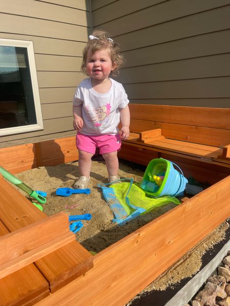 Our kiddos love their sandbox! The seats fold down to cover the sandbox so no furry friends can get in - and then fold out to sit on! So fun!

#LTKGiftGuide #LTKFamily #LTKKids