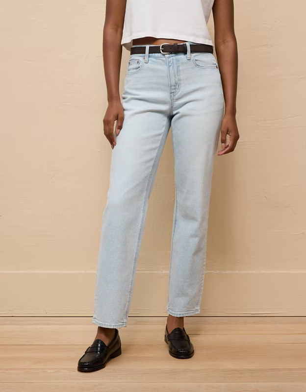 AE Stretch Super High-Waisted Straight Jean | American Eagle Outfitters (US & CA)
