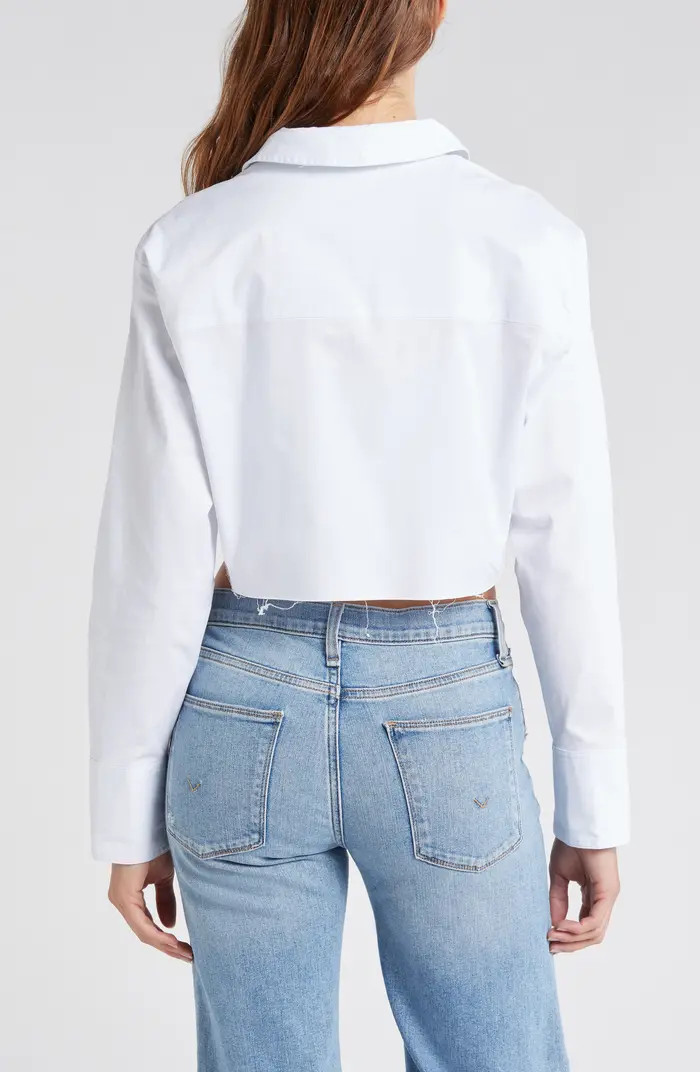 Crop Button-Up Shirt | Nordstrom