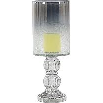 Deco 79 24682 Smoked Black Glass Hurricane Candle Lamp, 16" x 6" | Amazon (US)