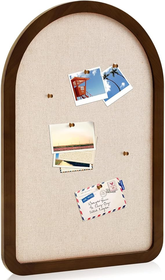 Wonderjune Vintage Framed Pin Board Linen Display Bulletin Board Large Fabric Picture Memo Decora... | Amazon (US)