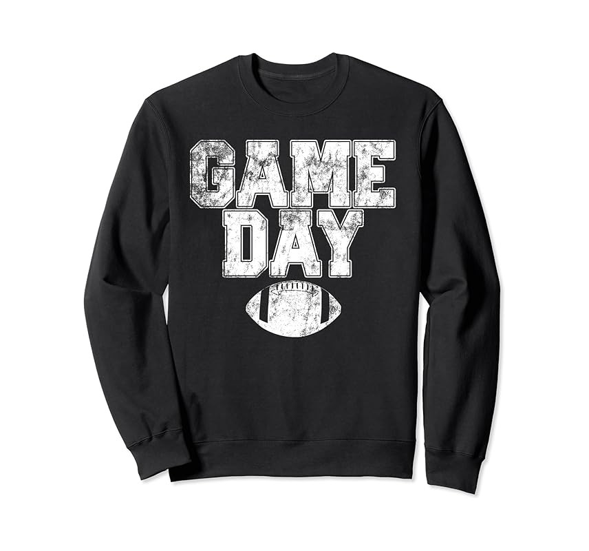 FOOTBALL Day Game Vintage Distressed Graphic Mens Womens Dad Sweatshirt | Amazon (US)