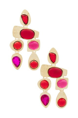 petit moments Multi Stone Earrings in Raspberry from Revolve.com | Revolve Clothing (Global)