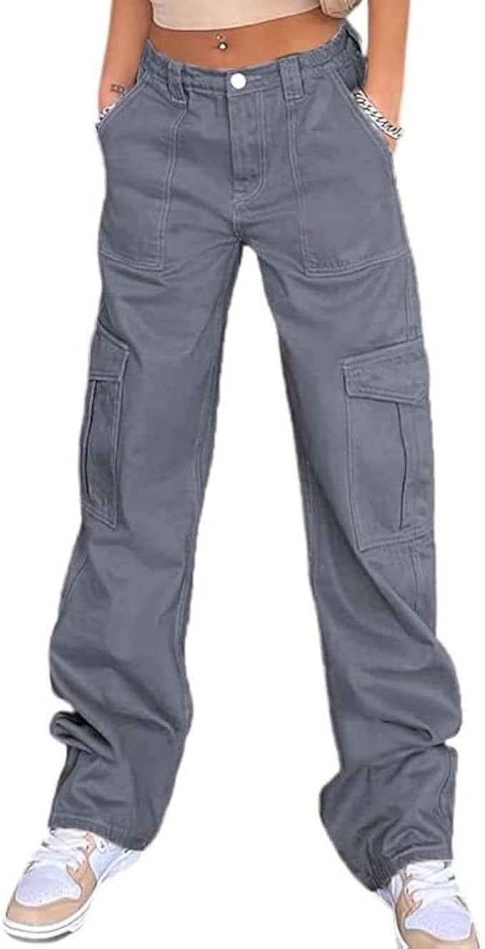 WZIKAI Cargo Pants for Women High Waisted Casual Pants Baggy Wide Leg Trousers Y2K Streetwear wit... | Amazon (US)