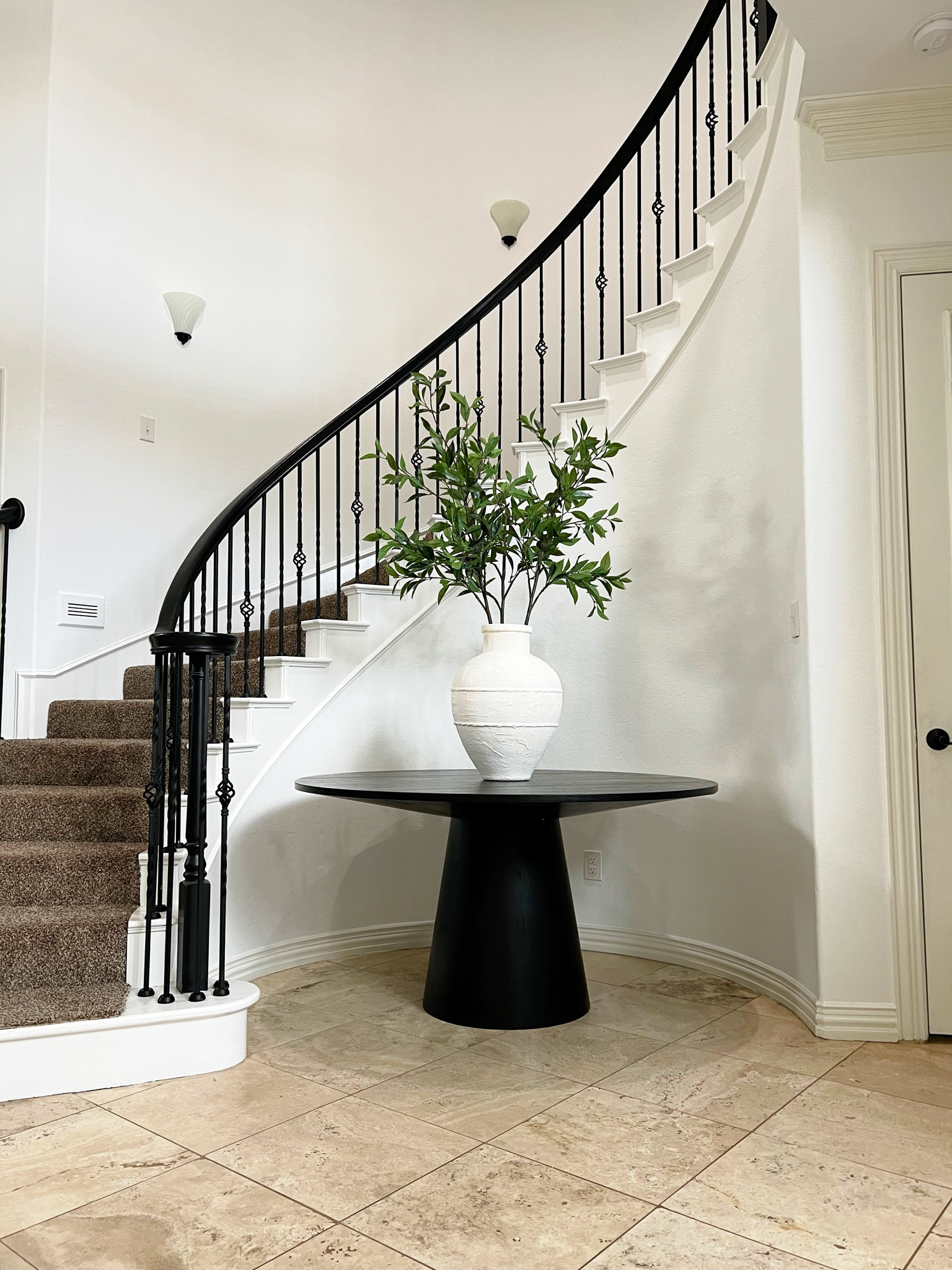 Round table. Round dining table. Large round table. Entryway. Vase. White vase. Large vase. Summer branches. Summer faux stems. Summer home 

#LTKstyletip #LTKSeasonal #LTKhome