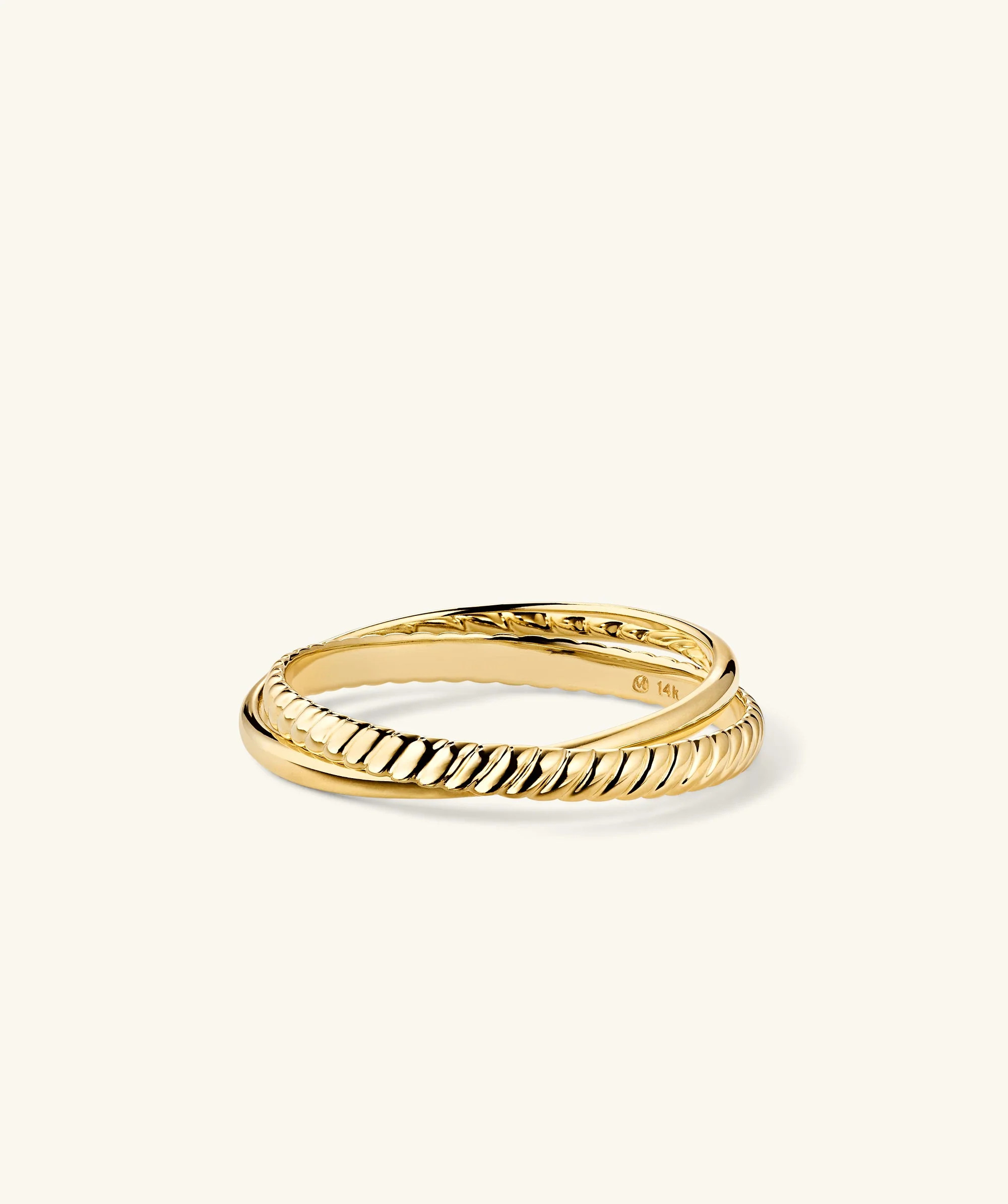 14k Gold Duo Ring - Intertwined Rings - Jewelry | Mejuri | Mejuri Fine Crew
