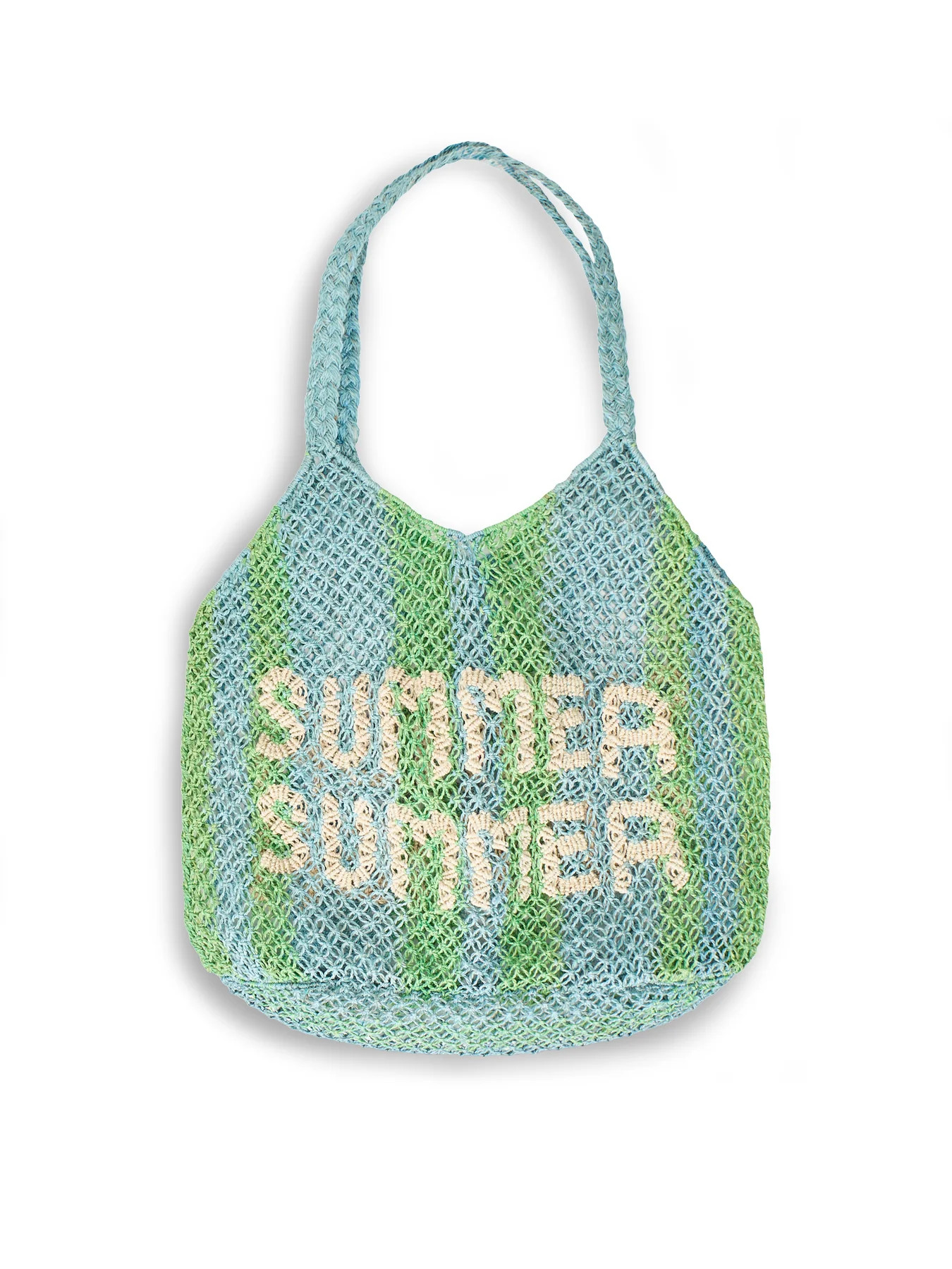 Drew Summer Raffia Tote Bag Blue | Fenwick UK