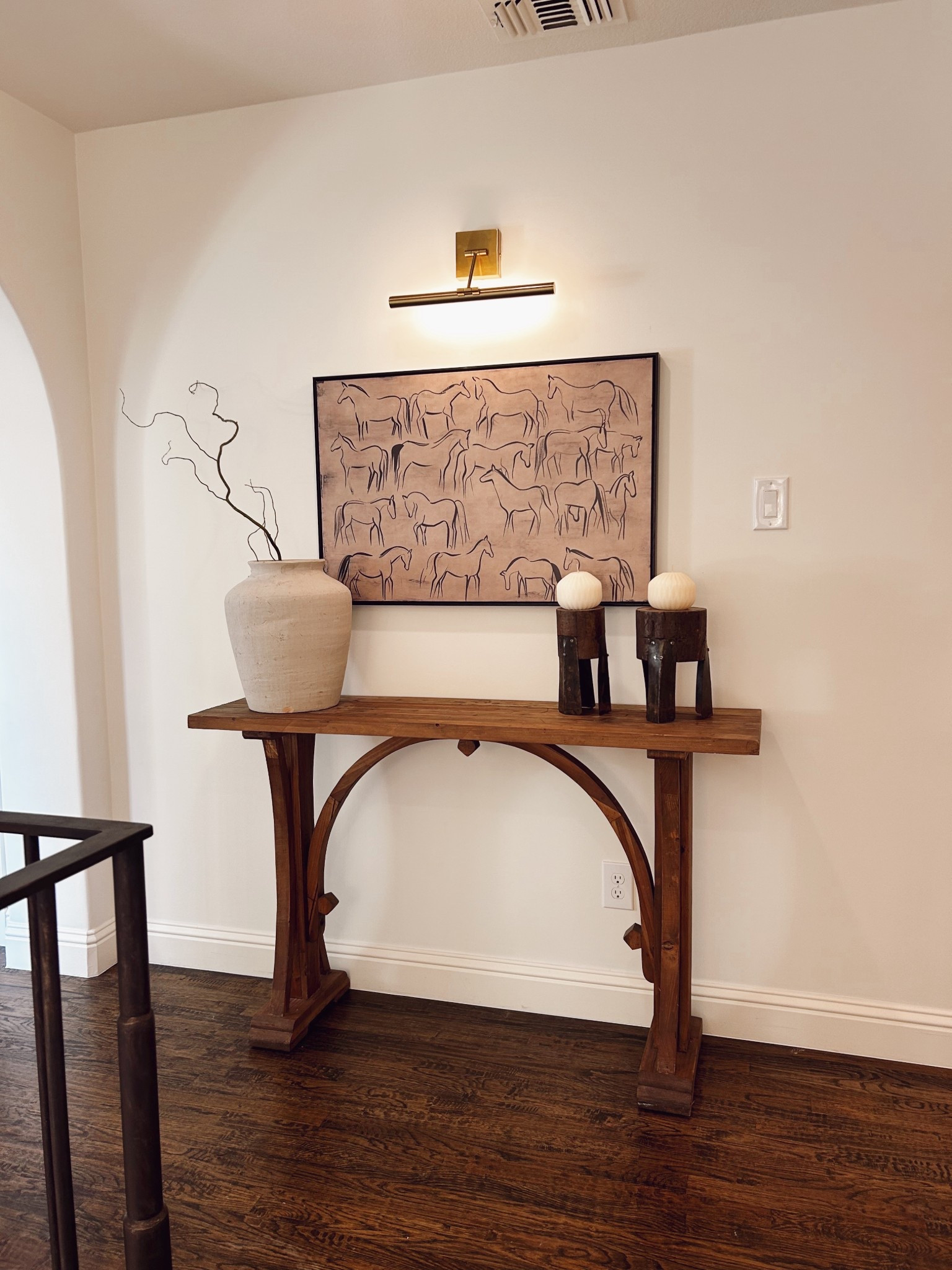 Styling a vignette in our upstairs hallway, simple display for an unused space. 

#LTKHome