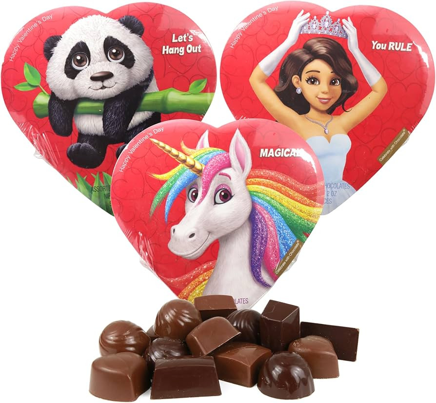 Sweetzo - Valentines Chocolate Heart Box for Girls, Assorted Flavored Truffles Inside, Style May ... | Amazon (US)