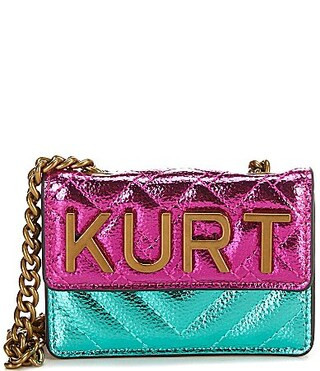 Kurt Geiger London Micro Kensington Two Tone Kurt Crossbody Bag - Multi Pink Turquoise | Dillard's