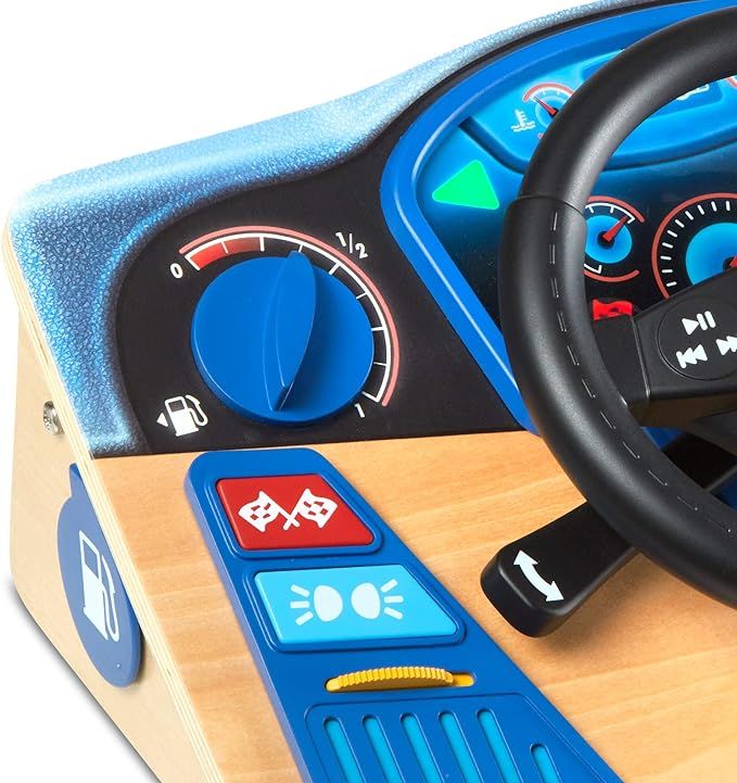 Melissa & Doug Vroom & Zoom Interactive Wooden Dashboard Pretend Play Driving Toy | Amazon (US)