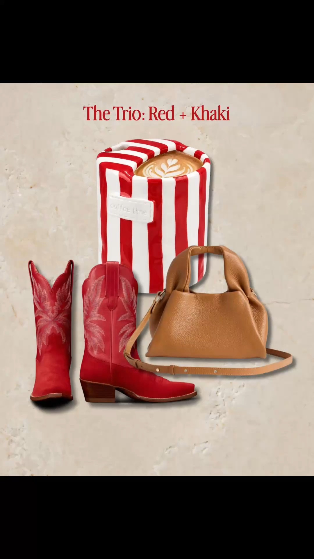 Red + khaki might just be my favorite color combo heading into fall. ❤️🤎 

I pulled together three different ways to style the trend with some of my favorite fall fashion, beauty and home finds—from red cowboy boots and a chic cognac handbag to a cozy red cardigan, suede bag, red Adidas Sambas, Fenty Beauty bronzer and the cutest striped coffee mugs.

Such an easy color palette to carry into September and fall, whether you’re looking for red outfit ideas, casual fall accessories, western-inspired style, fall sneakers, everyday handbags or little home finds that make the season feel fresh.

Linking everything I can here!

#LTKBeauty #LTKSeasonal #LTKootd