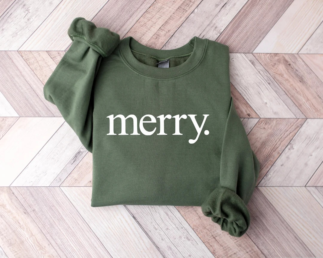 Christmas Sweatshirt Merry Christmas Sweatshirt Christmas - Etsy | Etsy (US)